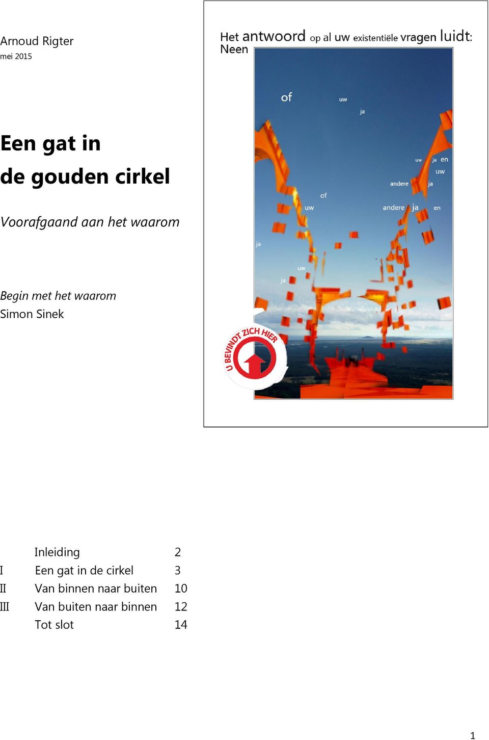 Sinek Inleiding 2 I Een gat in de cirkel 3 II Van