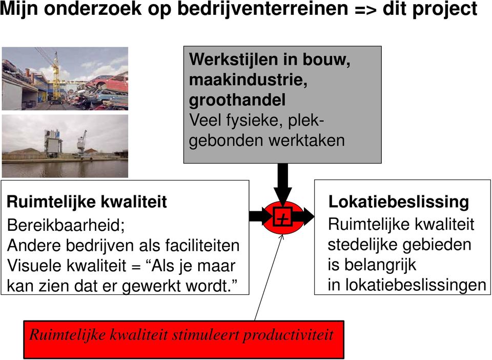 Visuele kwaliteit = Als je maar kan zien dat er gewerkt wordt.