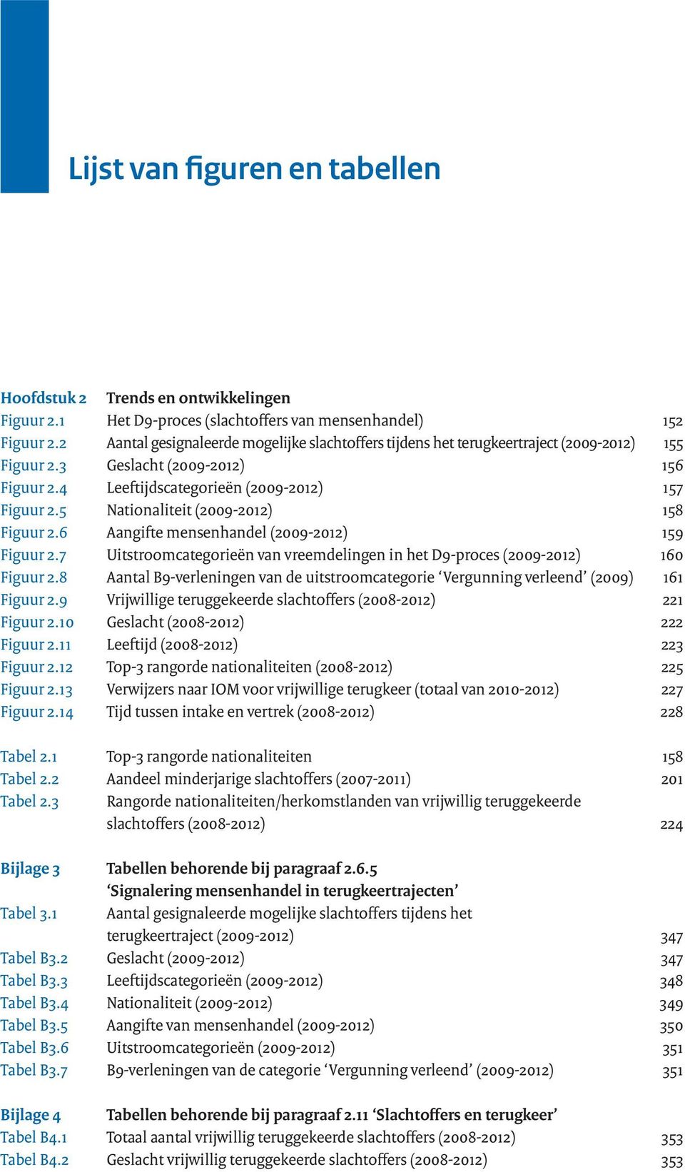 5 Nationaliteit (2009-2012) 158 Figuur 2.6 Aangifte mensenhandel (2009-2012) 159 Figuur 2.7 Uitstroomcategorieën van vreemdelingen in het D9-proces (2009-2012) 160 Figuur 2.