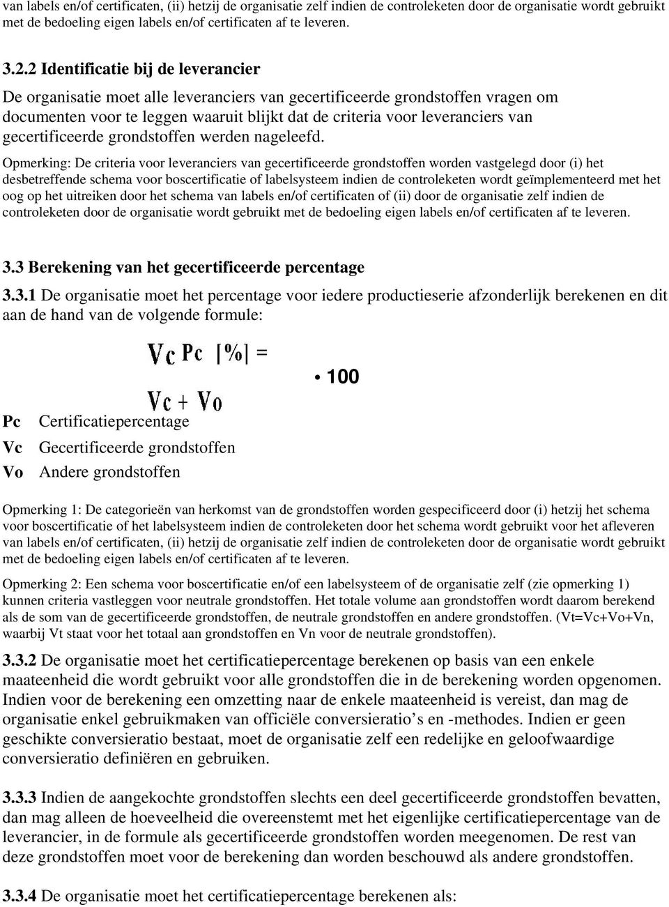 gecertificeerde grondstoffen werden nageleefd.