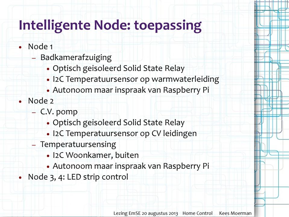 pomp Optisch geisoleerd Solid State Relay I2C Temperatuursensor op CV leidingen