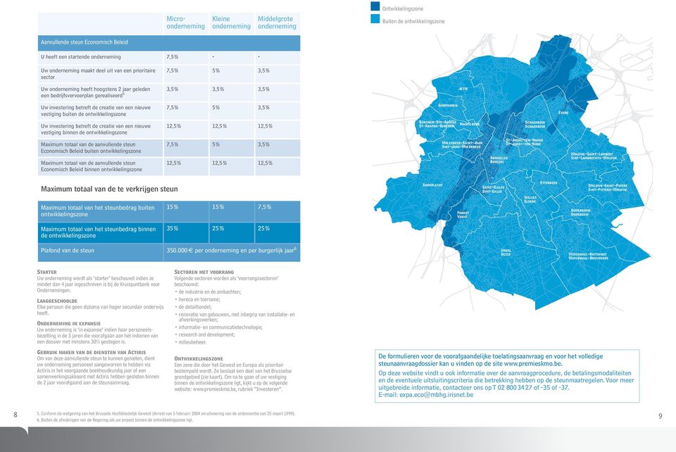 Ganshoren Evere Uw investering betreft de creatie van een nieuwe vestiging binnen de ontwikkelingszone 2,5 % 2,5 % 2,5 % Berchem-Ste-Agathe St-Agatha-Berchem Koekelberg Schaerbeek Schaarbeek Maximum