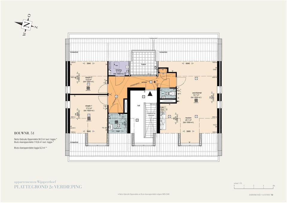 loggia * Bruto vloeroppervlakte loggia 6,3 m² * appartementen Wijnpeerhoef