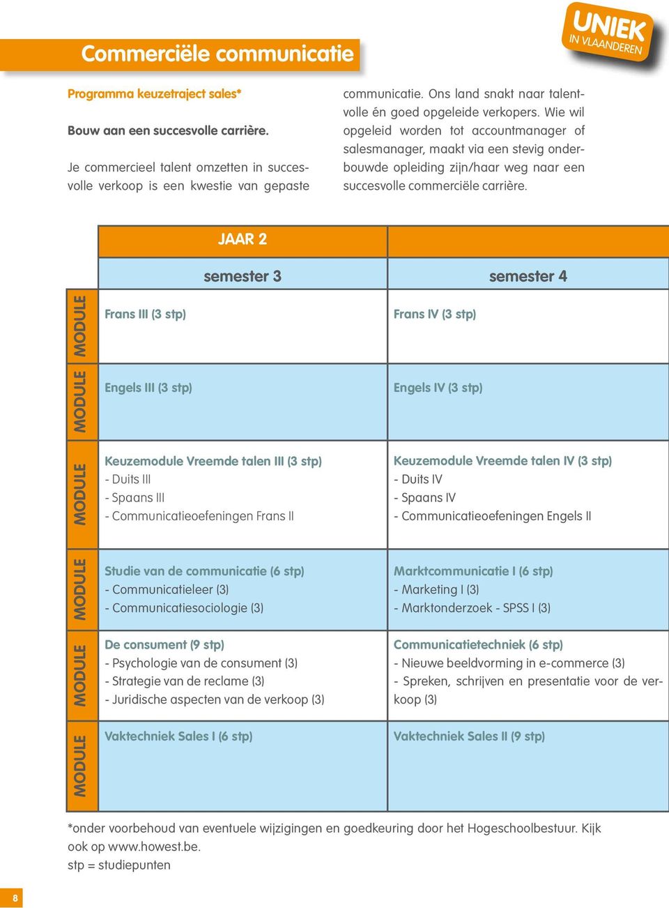 Wie wil opgeleid worden tot accountmanager of salesmanager, maakt via een stevig onderbouwde opleiding zijn/haar weg naar een succesvolle commerciële carrière.