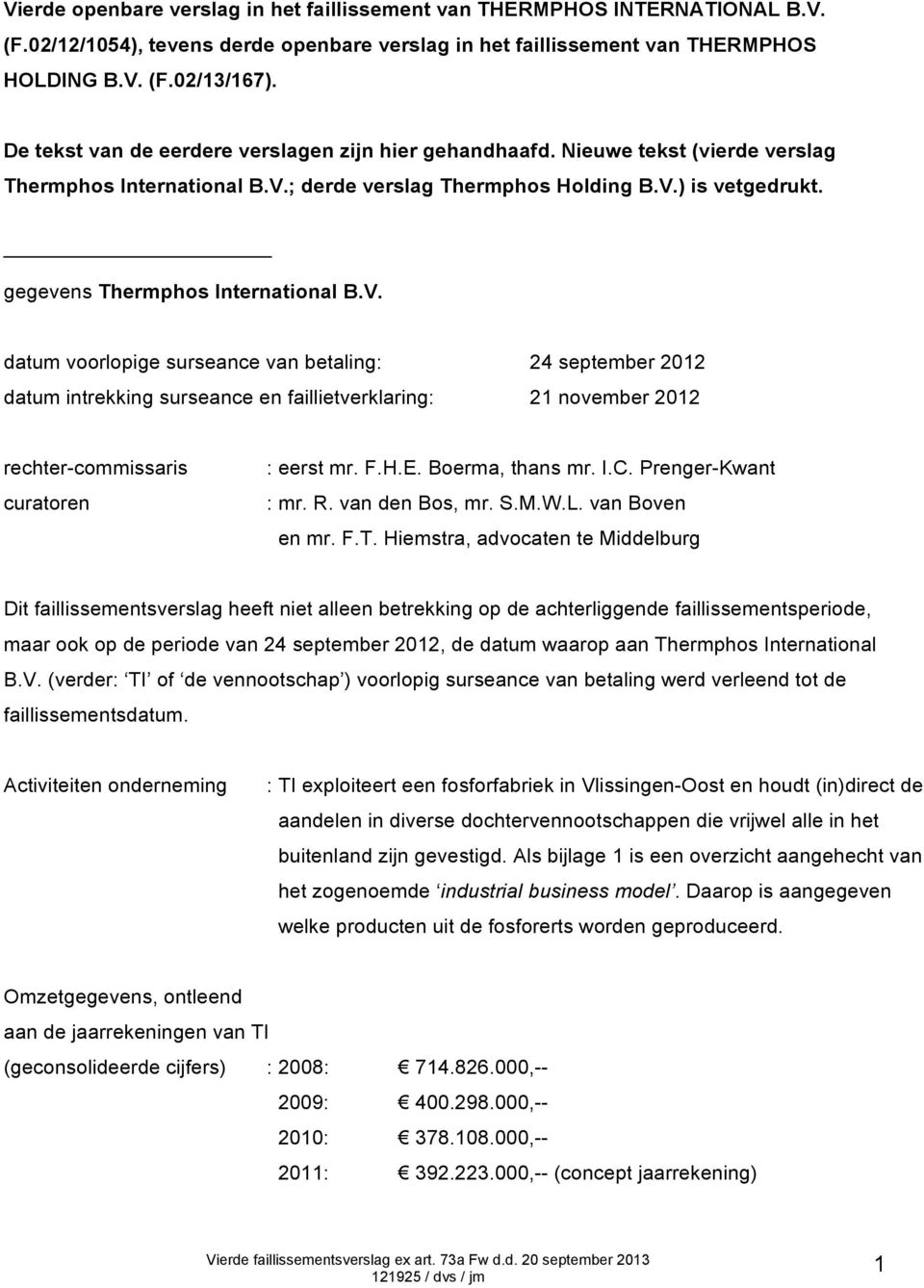 gegevens Thermphos International B.V.