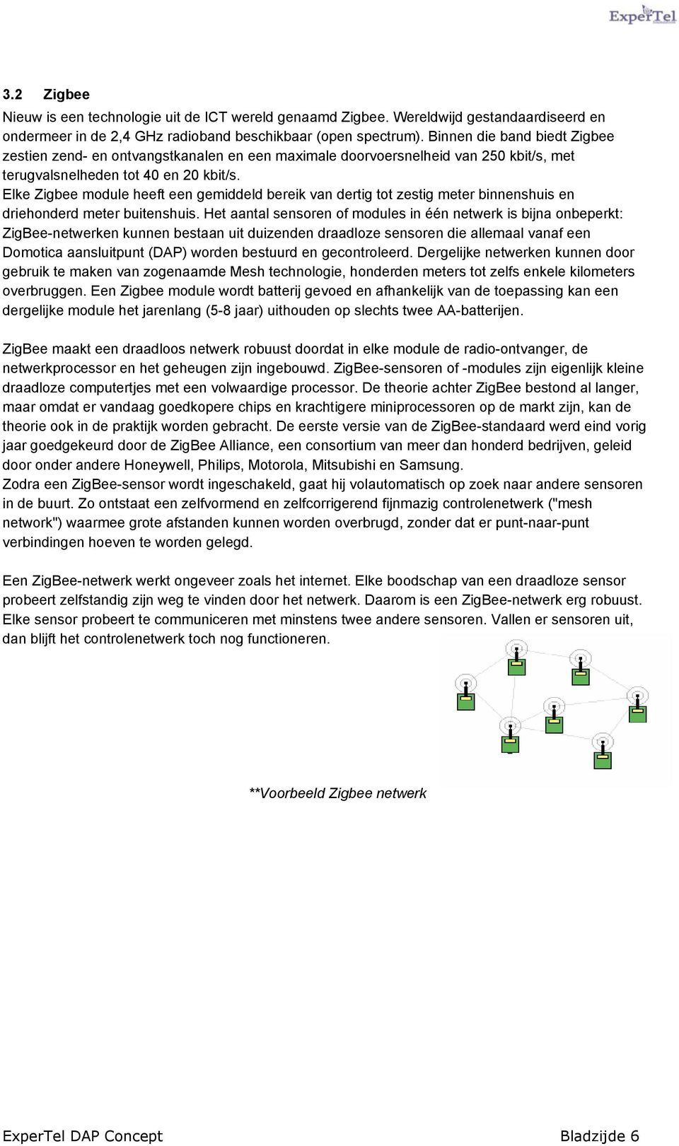 Elke Zigbee module heeft een gemiddeld bereik van dertig tot zestig meter binnenshuis en driehonderd meter buitenshuis.