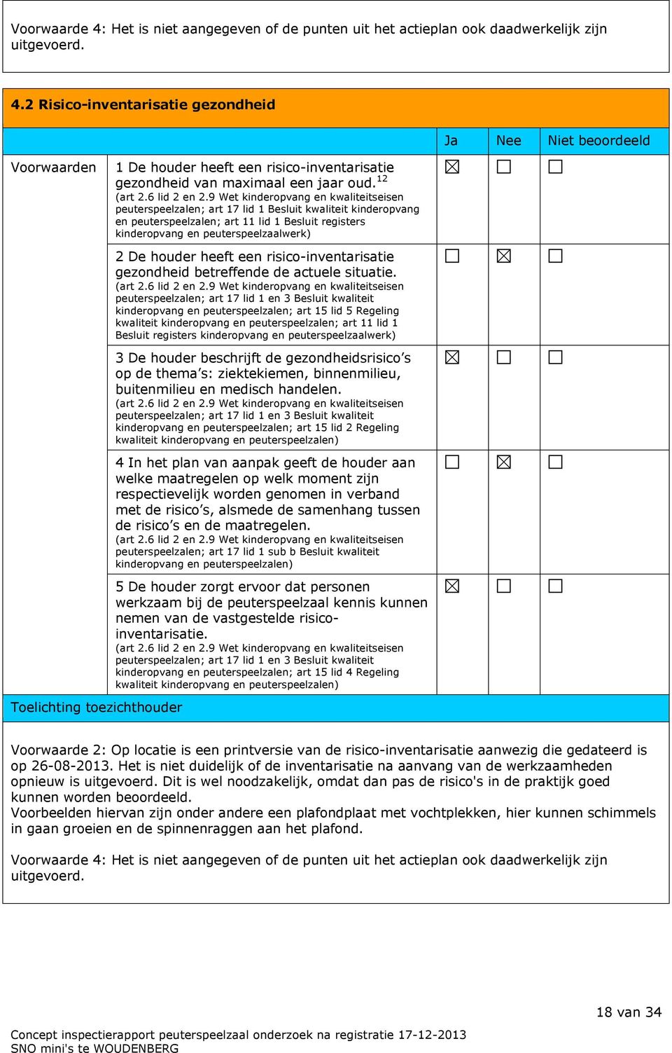 9 Wet kinderopvang en kwaliteitseisen peuterspeelzalen; art 17 lid 1 Besluit kwaliteit kinderopvang en peuterspeelzalen; art 11 lid 1 Besluit registers kinderopvang en peuterspeelzaalwerk) 2 De