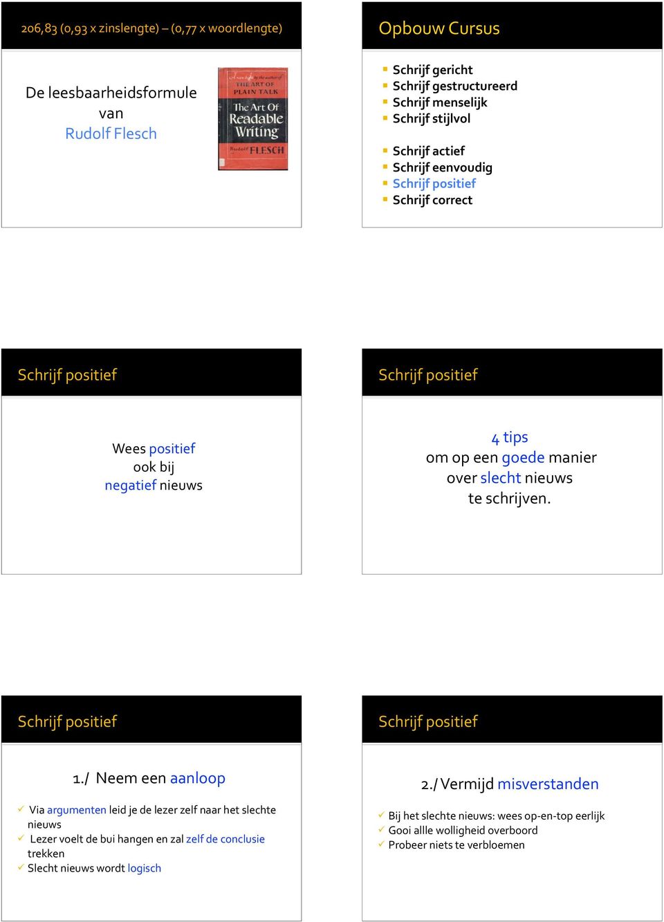 Schrijf*correct Schrijf%positief Schrijf%positief Wees%positief ook%bij% negatief%nieuws 4%tips %om%op%een%goede%manier% over%slecht%nieuws% te%schrijven.