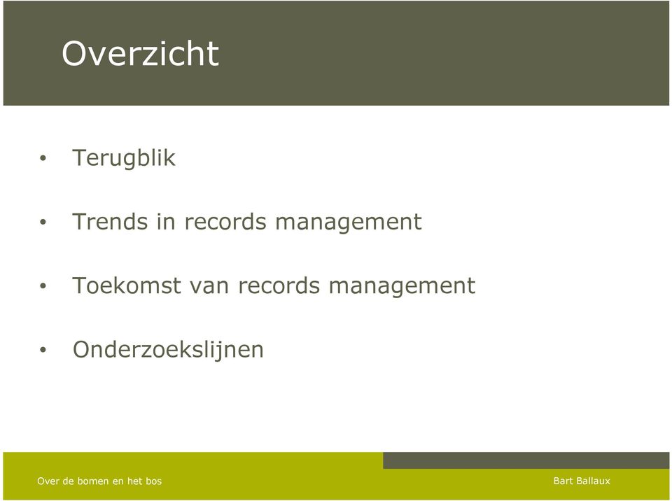 management Toekomst van