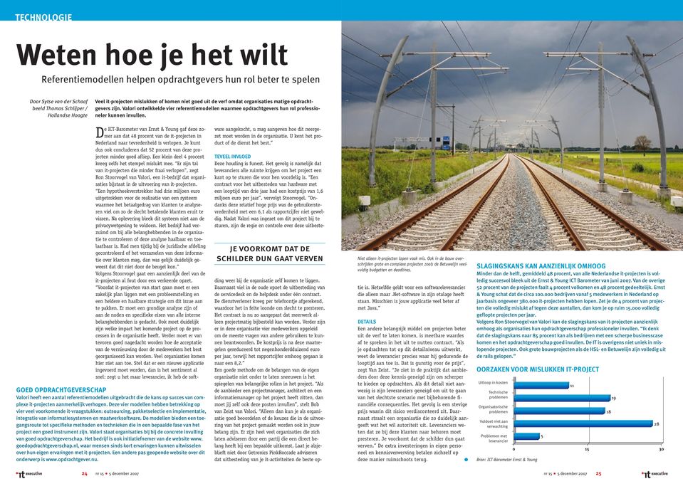 D e ICT-Barometer van Ernst & Young gaf deze zomer aan dat 48 procent van de it-projecten in Nederland naar tevredenheid is verlopen.
