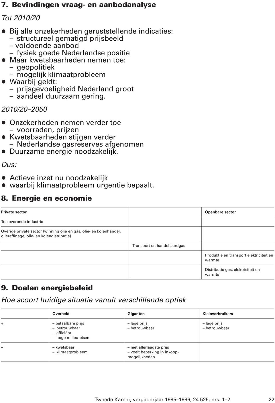 2010/20 2050 + Onzekerheden nemen verder toe voorraden, prijzen + Kwetsbaarheden stijgen verder Nederlandse gasreserves afgenomen + Duurzame energie noodzakelijk.