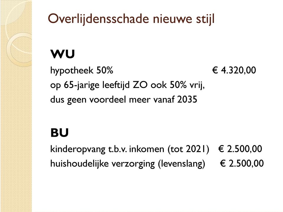 geen voordeel meer vanaf 2035 BU kinderopvang t.b.