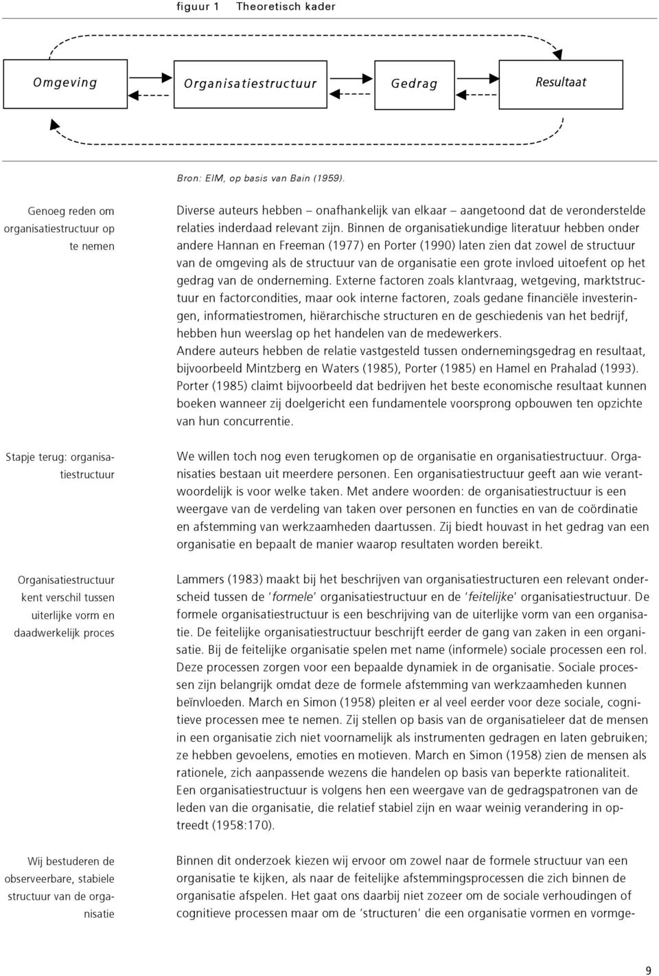 stabiele structuur van de organisatie Diverse auteurs hebben onafhankelijk van elkaar aangetoond dat de veronderstelde relaties inderdaad relevant zijn.