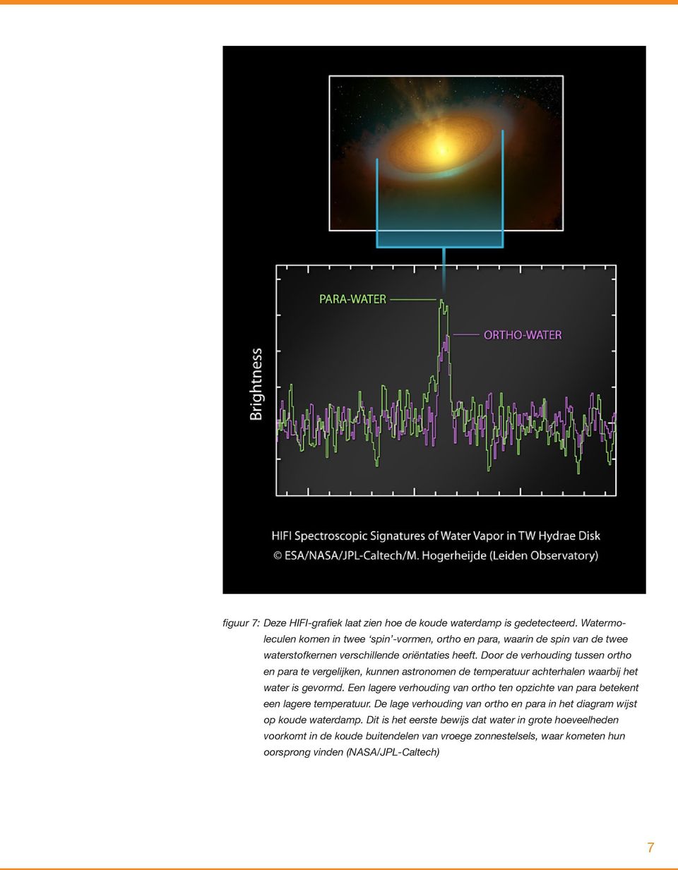 Door de verhouding tussen ortho en para te vergelijken, kunnen astronomen de temperatuur achterhalen waarbij het water is gevormd.