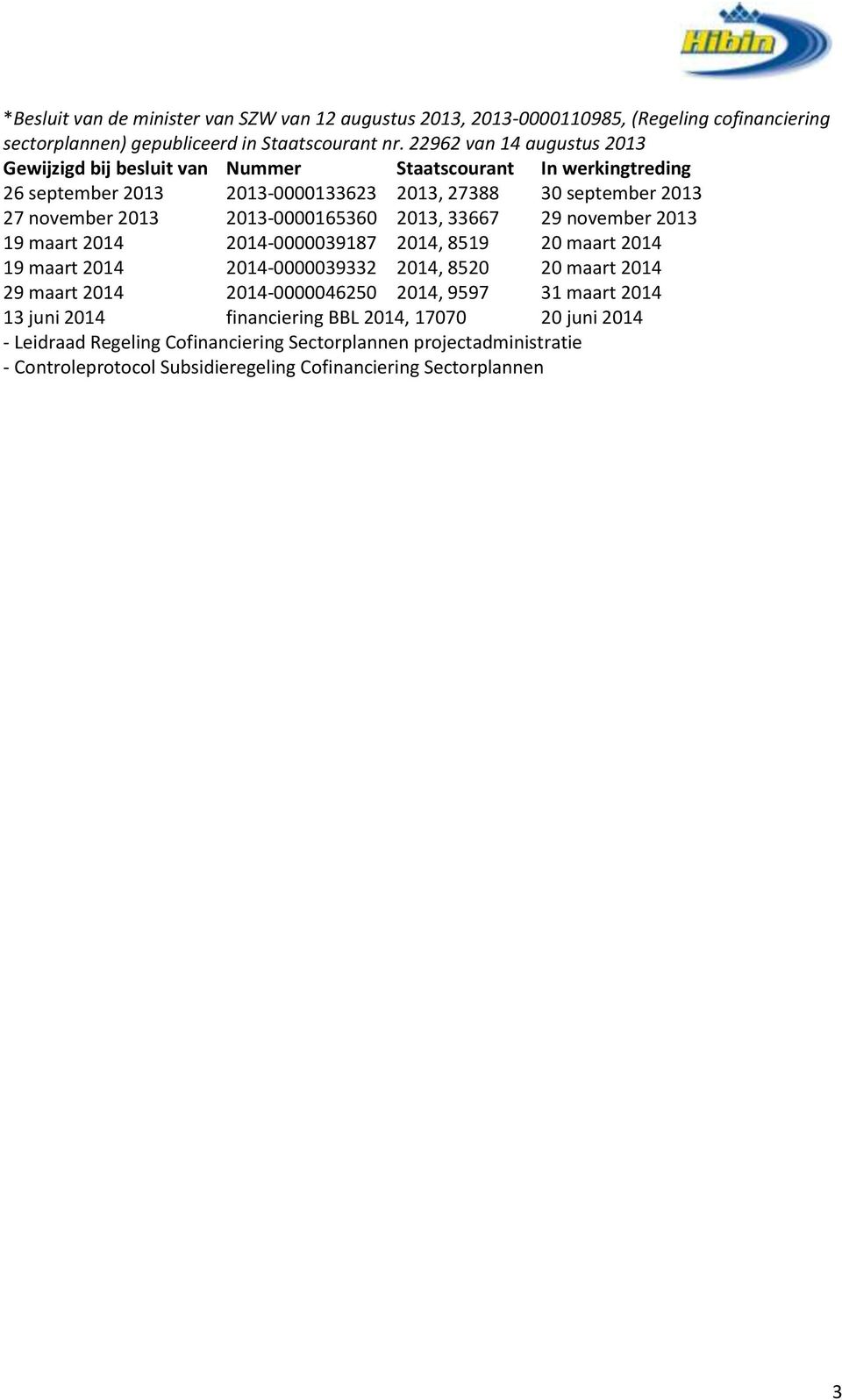 2013-0000165360 2013, 33667 29 november 2013 19 maart 2014 2014-0000039187 2014, 8519 20 maart 2014 19 maart 2014 2014-0000039332 2014, 8520 20 maart 2014 29 maart 2014