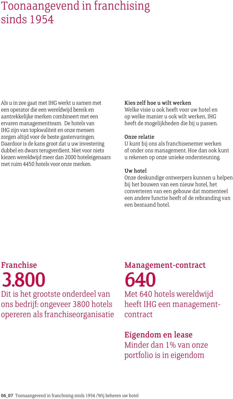 Niet voor niets kiezen wereldwijd meer dan 2000 hoteleigenaars met ruim 4450 hotels voor onze merken.