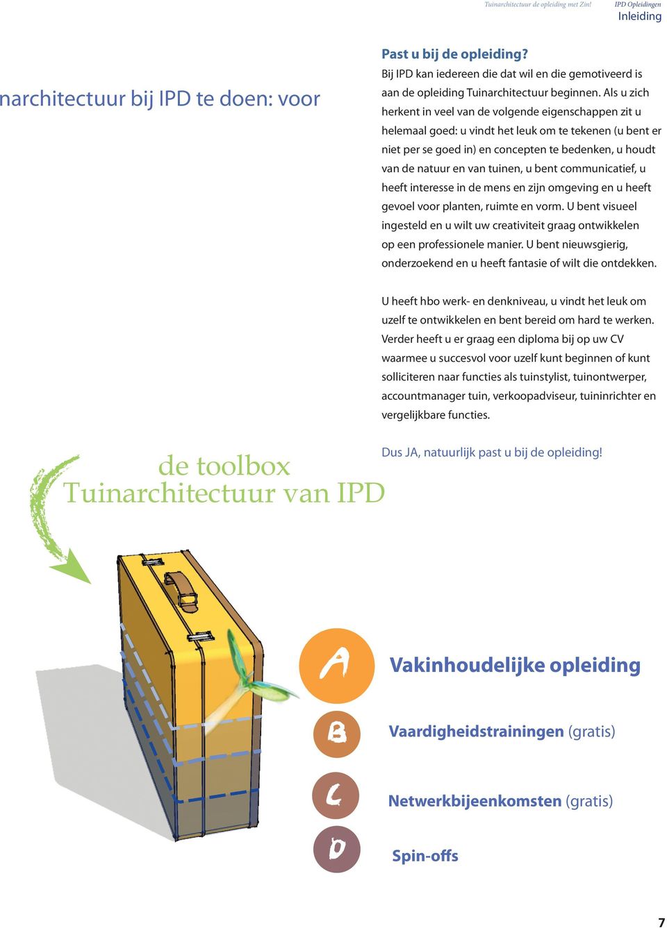 Als u zich herkent in veel van de volgende eigenschappen zit u helemaal goed: u vindt het leuk om te tekenen (u bent er niet per se goed in) en concepten te bedenken, u houdt van de natuur en van