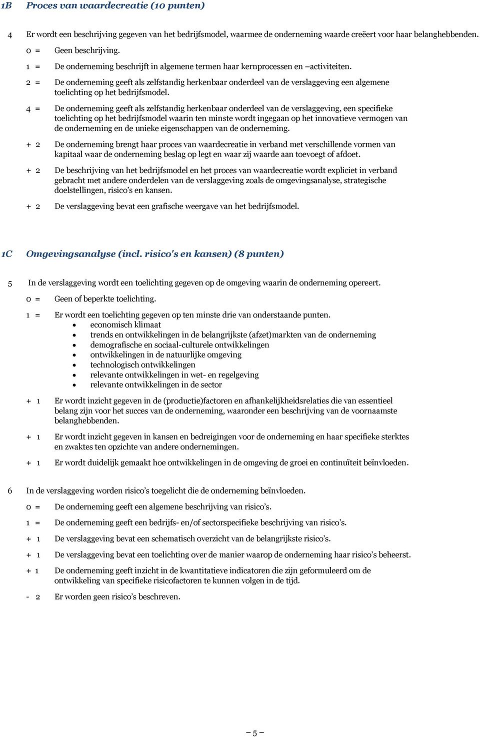 2 = De onderneming geeft als zelfstandig herkenbaar onderdeel van de verslaggeving een algemene toelichting op het bedrijfsmodel.