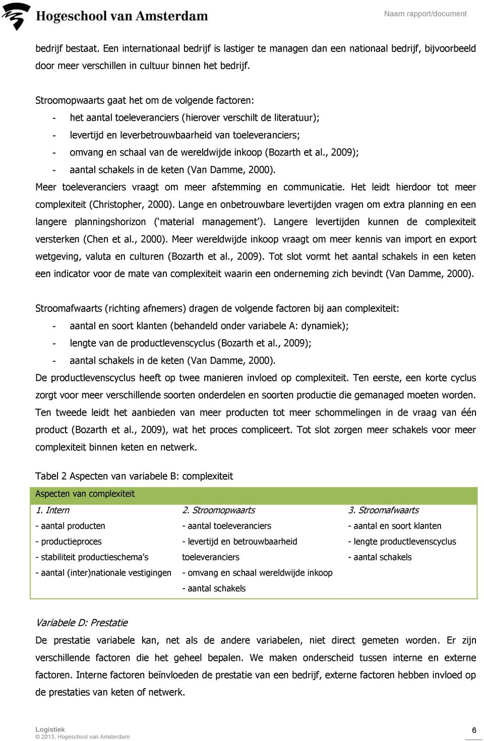 wereldwijde inkoop (Bozarth et al., 2009); - aantal schakels in de keten (Van Damme, 2000). Meer toeleveranciers vraagt om meer afstemming en communicatie.