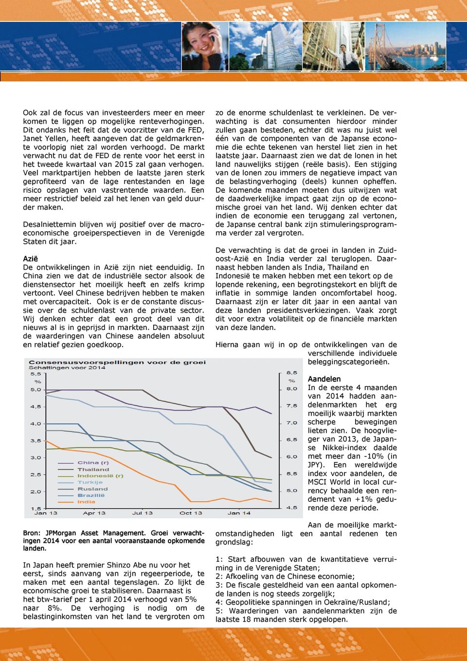 De markt verwacht nu dat de FED de rente voor het eerst in het tweede kwartaal van 2015 zal gaan verhogen.