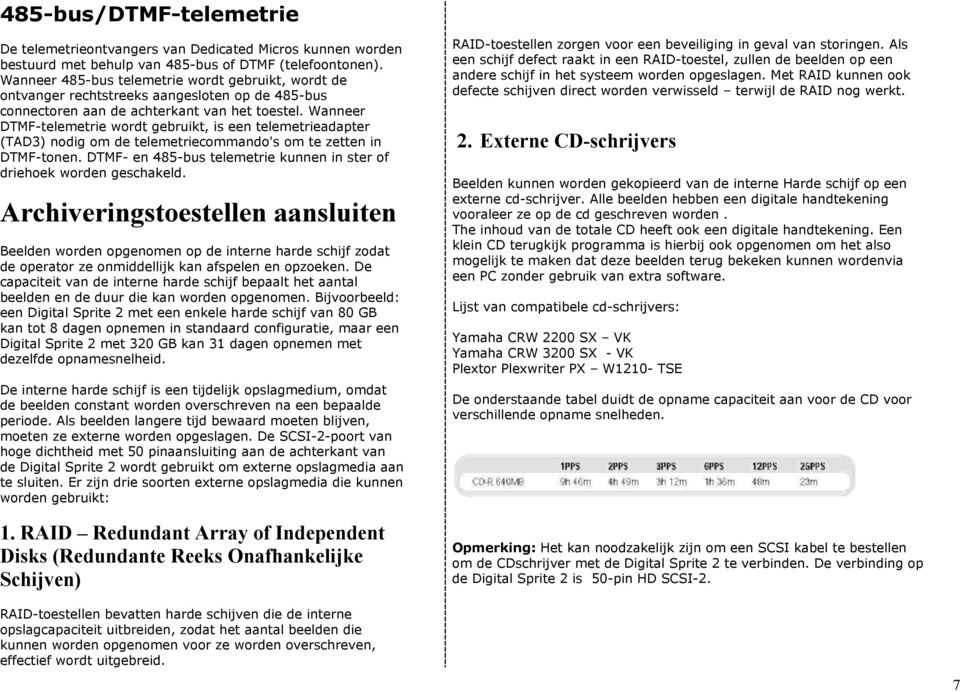 Wanneer DTMF-telemetrie wordt gebruikt, is een telemetrieadapter (TAD3) nodig om de telemetriecommando's om te zetten in DTMF-tonen.