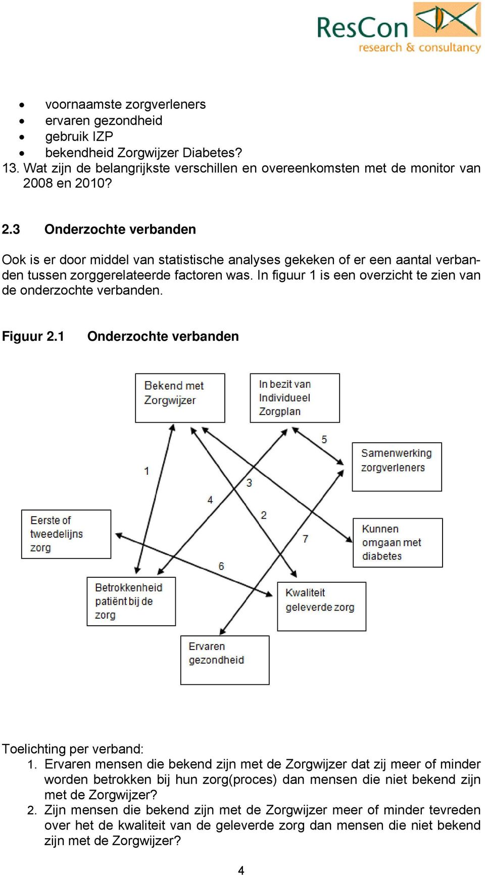 In figuur 1 is een overzicht te zien van de onderzochte verbanden. Figuur 2.1 Onderzochte verbanden Toelichting per verband: 1.