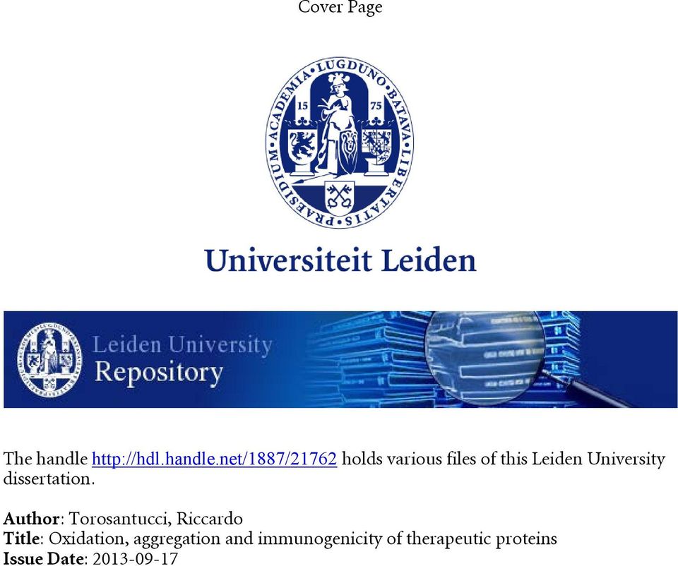 net/1887/21762 holds various files of this Leiden University