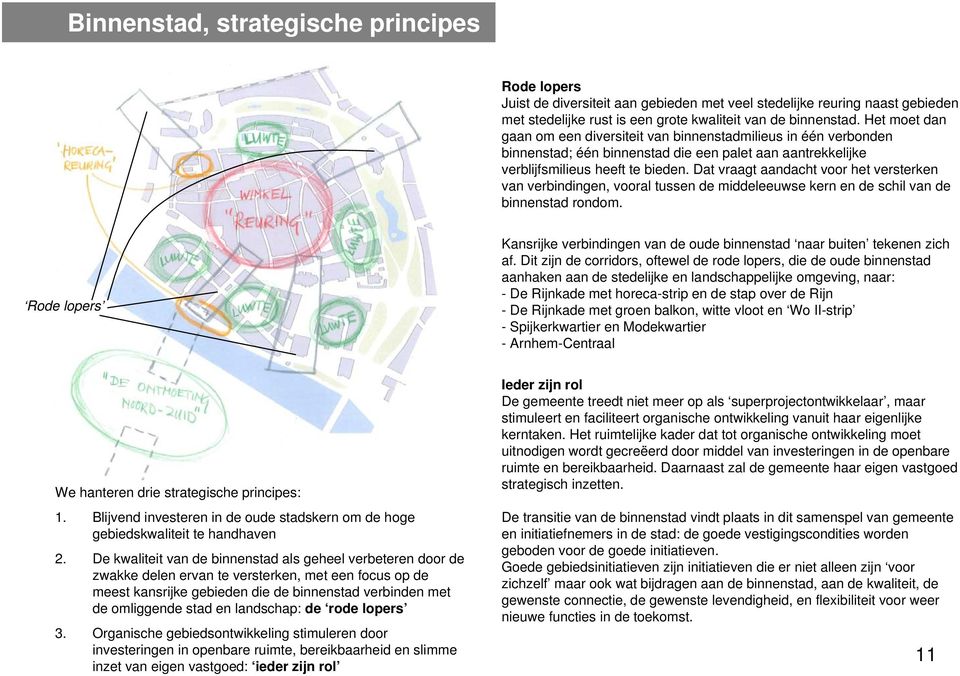 Dat vraagt aandacht voor het versterken van verbindingen, vooral tussen de middeleeuwse kern en de schil van de binnenstad rondom.