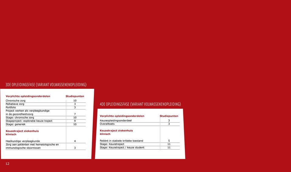 verpleegkunde 4 Zorg aan patiënten met hematologische en immunologische stoornissen 3 4De opleidingsfase (variant volwassenenopleiding)