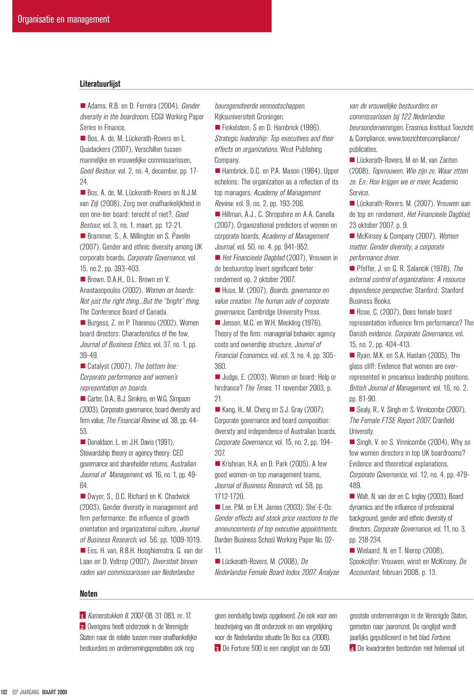 Lückerath-Rovers en N.J.M. van Zijl (2008), Zorg over onafhan kelijkheid in een one-tier board: terecht of niet?, Goed Bestuur, vol. 3, no. 1, maart, pp. 12-21. Brammer, S., A. Millington en S.