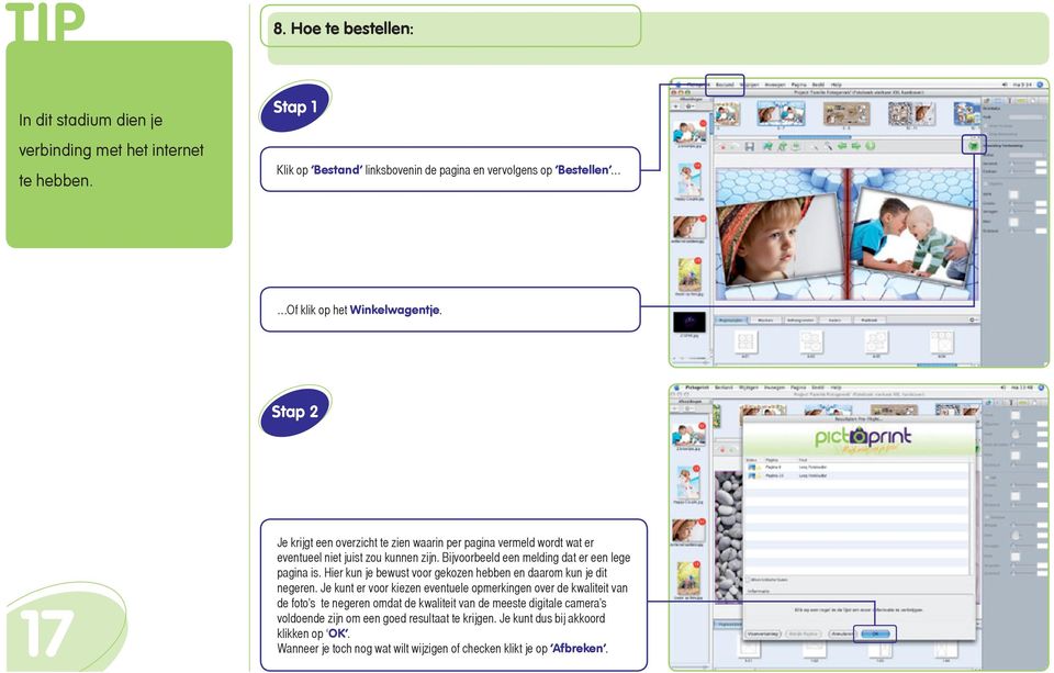 Stap 2 17 Je krijgt een overzicht te zien waarin per pagina vermeld wordt wat er eventueel niet juist zou kunnen zijn. Bijvoorbeeld een melding dat er een lege pagina is.