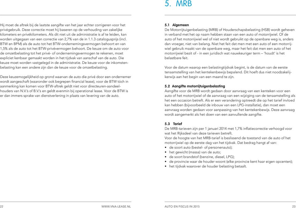 BTW en BPM) als de auto tot het BTW-ondernemingsvermogen behoort en van 1,5% als de auto tot het BTW-privévermogen behoort.