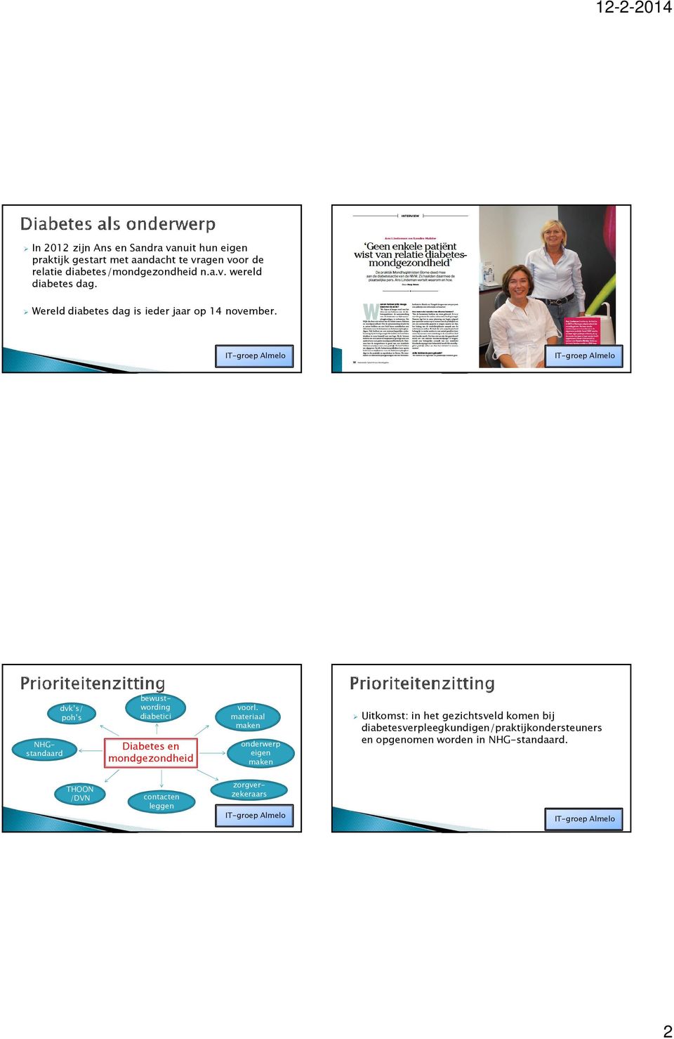 NHGstandaard dvk s/ poh s bewustwording diabetici Diabetes en mondgezondheid voorl.