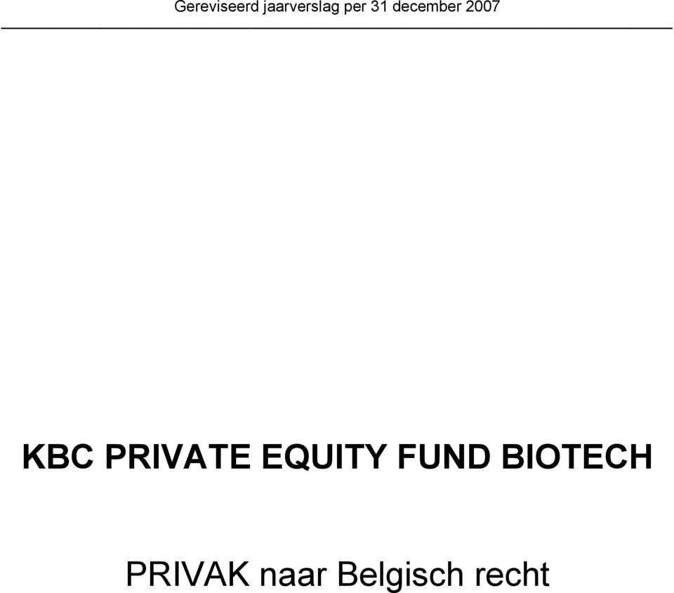 PRIVATE EQUITY FUND