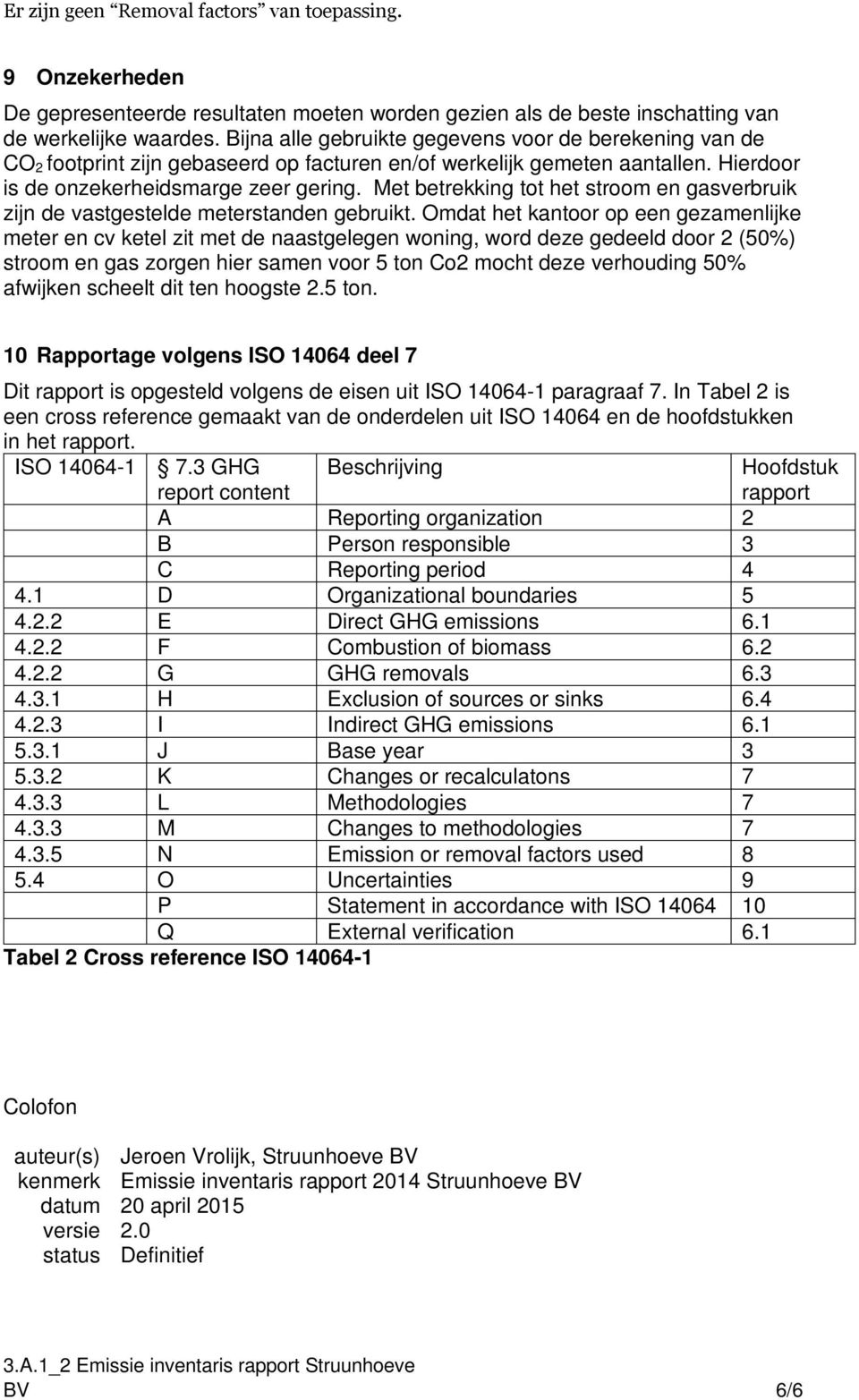 Met betrekking tot het stroom en gasverbruik zijn de vastgestelde meterstanden gebruikt.