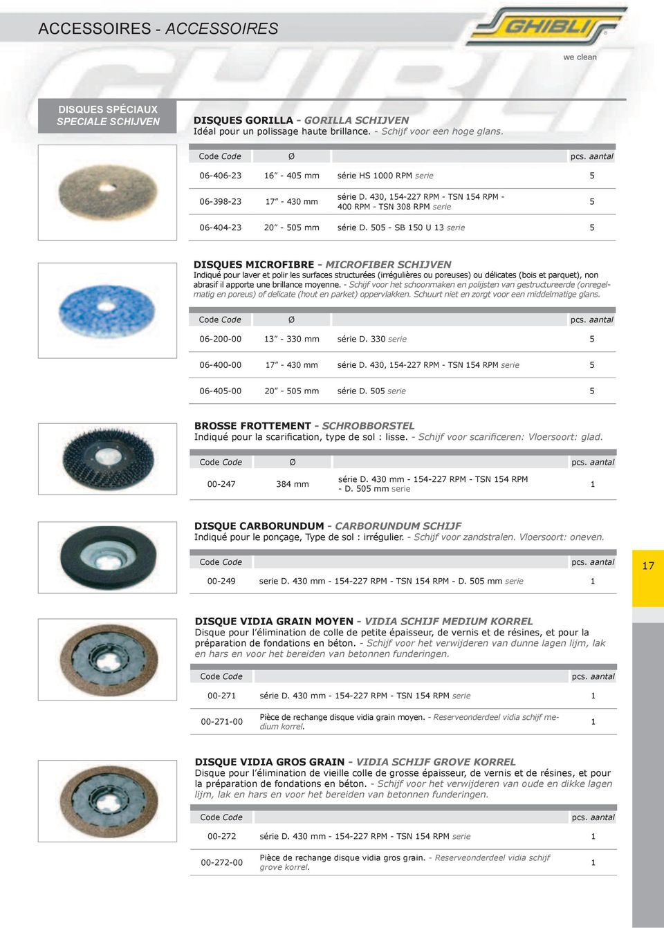 505 - SB 50 U 3 serie 5 DISQUES MICROFIBRE - MICROFIBER SCHIJVEN Indiqué pour laver et polir les surfaces structurées (irrégulières ou poreuses) ou délicates (bois et parquet), non abrasif il apporte