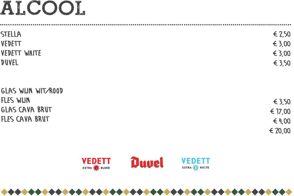 wit/rood Fles WIJN Glas