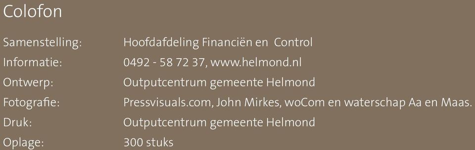 helmond.nl Outputcentrum gemeente Helmond Pressvisuals.