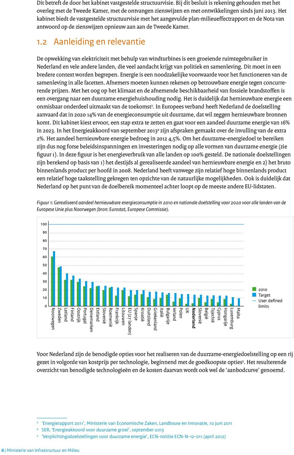 Het kabinet biedt de vastgestelde structuurvisie met het aangevulde plan-milieueffectrapport en de Nota van antwoord op de zienswijzen opnieuw aan aan de Tweede Kamer. 1.