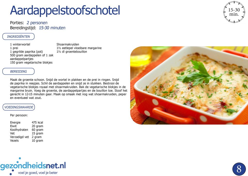 Schil de aardappelen en snijd ze in stukken. Bestrooi de vegetarische blokjes royaal met shoarmakruiden. Bak de vegetarische blokjes in de margarine bruin.