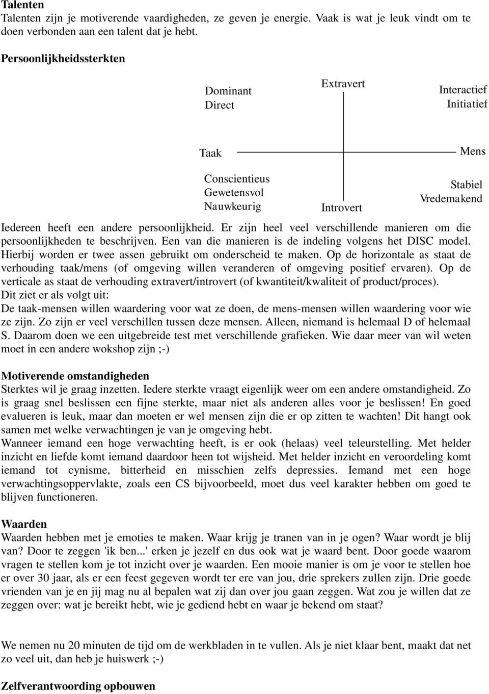 Er zijn heel veel verschillende manieren om die persoonlijkheden te beschrijven. Een van die manieren is de indeling volgens het DISC model.