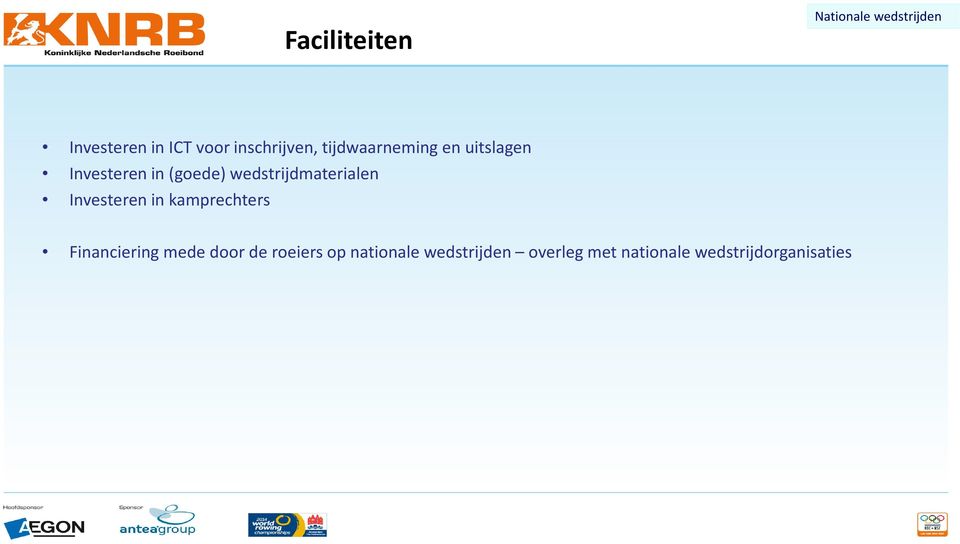 wedstrijdmaterialen Investeren in kamprechters Financiering mede