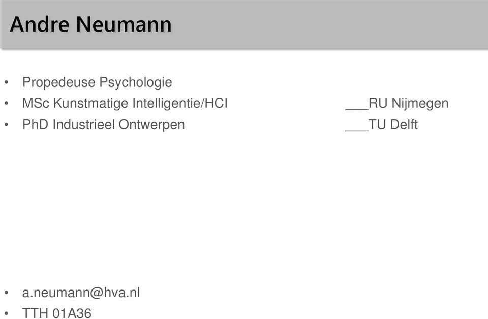 Intelligentie/HCI RU Nijmegen PhD