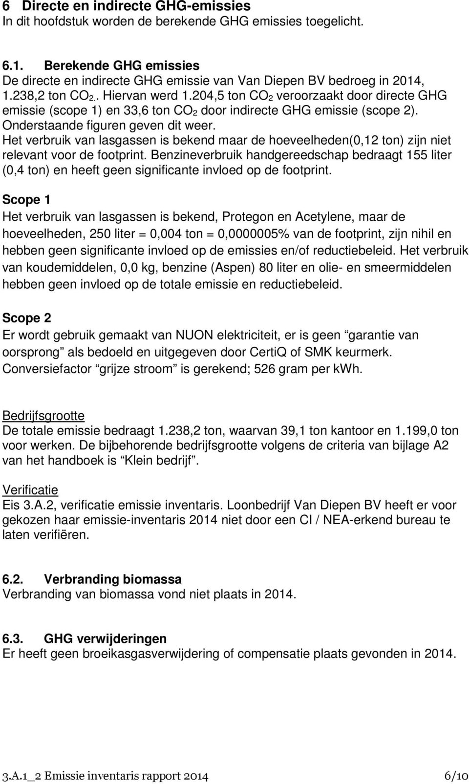 Het verbruik van lasgassen is bekend maar de hoeveelheden(0,12 ton) zijn niet relevant voor de footprint.