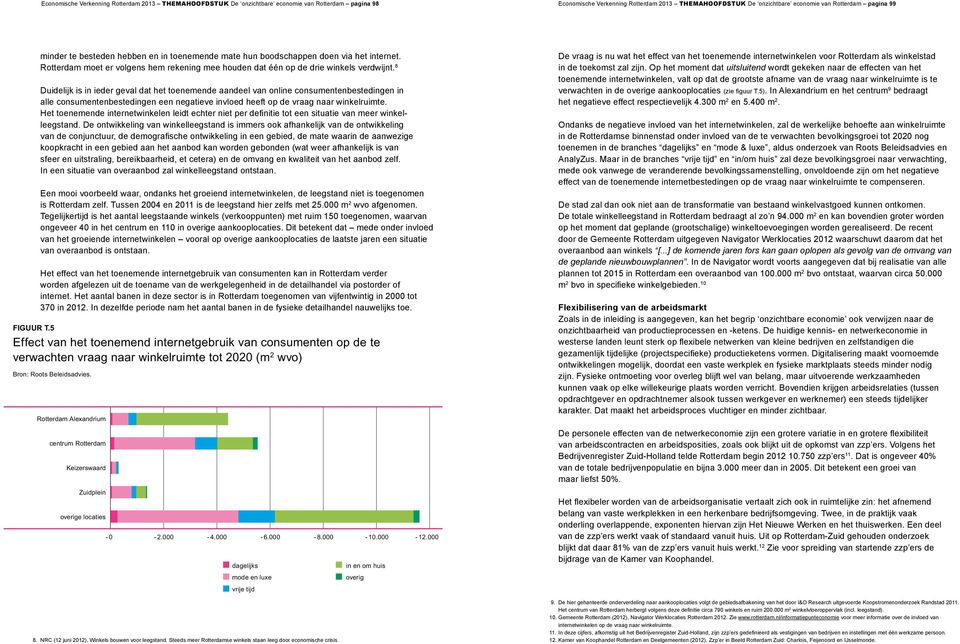 8 Duidelijk is in ieder geval dat het toenemende aandeel van online consumentenbestedingen in alle consumentenbestedingen een negatieve invloed heeft op de vraag naar winkelruimte.