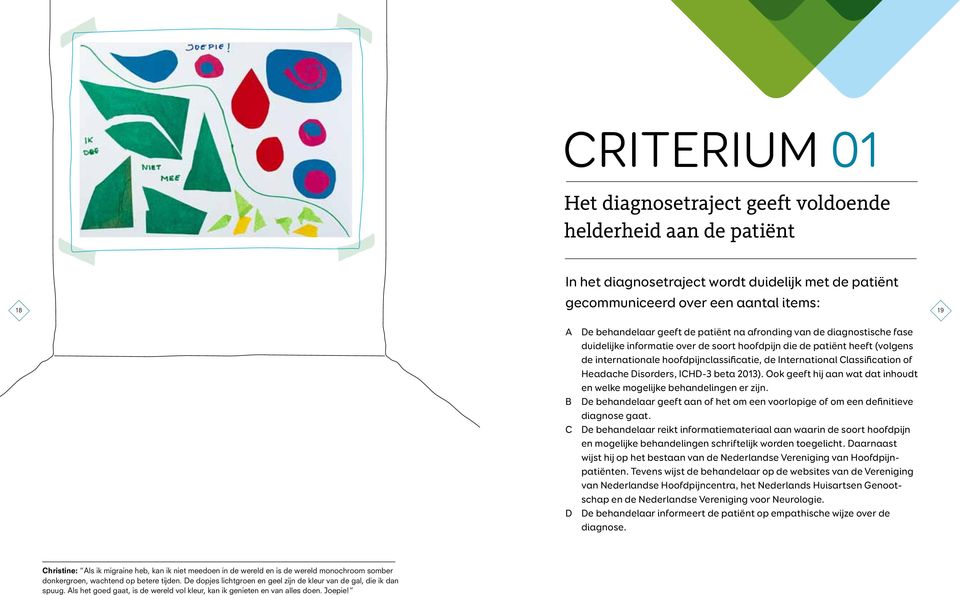 Classification of Headache Disorders, ICHD-3 beta 2013). Ook geeft hij aan wat dat inhoudt en welke mogelijke behandelingen er zijn.