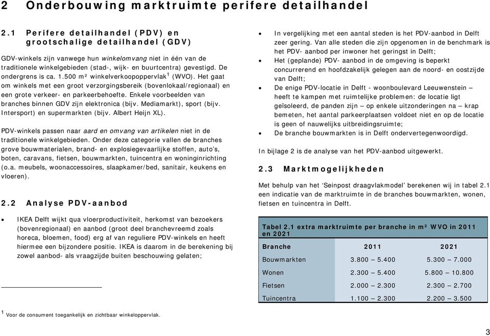 De ondergrens is ca. 1.500 m² winkelverkoopoppervlak 1 (WVO). Het gaat om winkels met een groot verzorgingsbereik (bovenlokaal/regionaal) en een grote verkeer- en parkeerbehoefte.