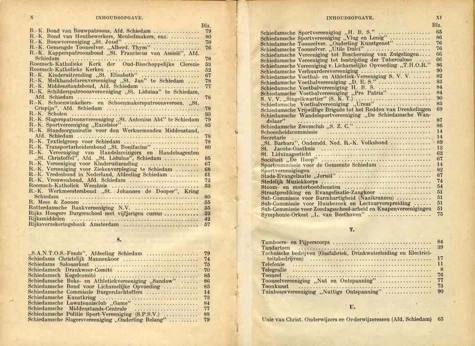 ...................... R.-K. Kinderuitlending "St. Elisabetb"............... R.-C Melkhandelarenvereeniging "St. J an" te Schiedam.... R.-C Middenstandsbond, Afd. Schiedam......... 52 67 78 77 R.-K. Schilderspatroonsvereeniging "St.