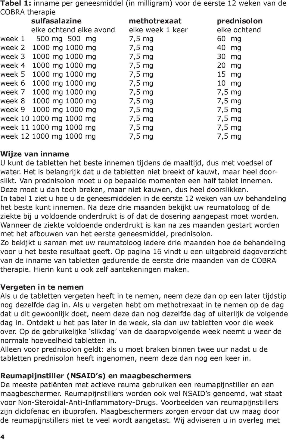 mg week 7 1000 mg 1000 mg 7,5 mg 7,5 mg week 8 1000 mg 1000 mg 7,5 mg 7,5 mg week 9 1000 mg 1000 mg 7,5 mg 7,5 mg week 10 1000 mg 1000 mg 7,5 mg 7,5 mg week 11 1000 mg 1000 mg 7,5 mg 7,5 mg week 12