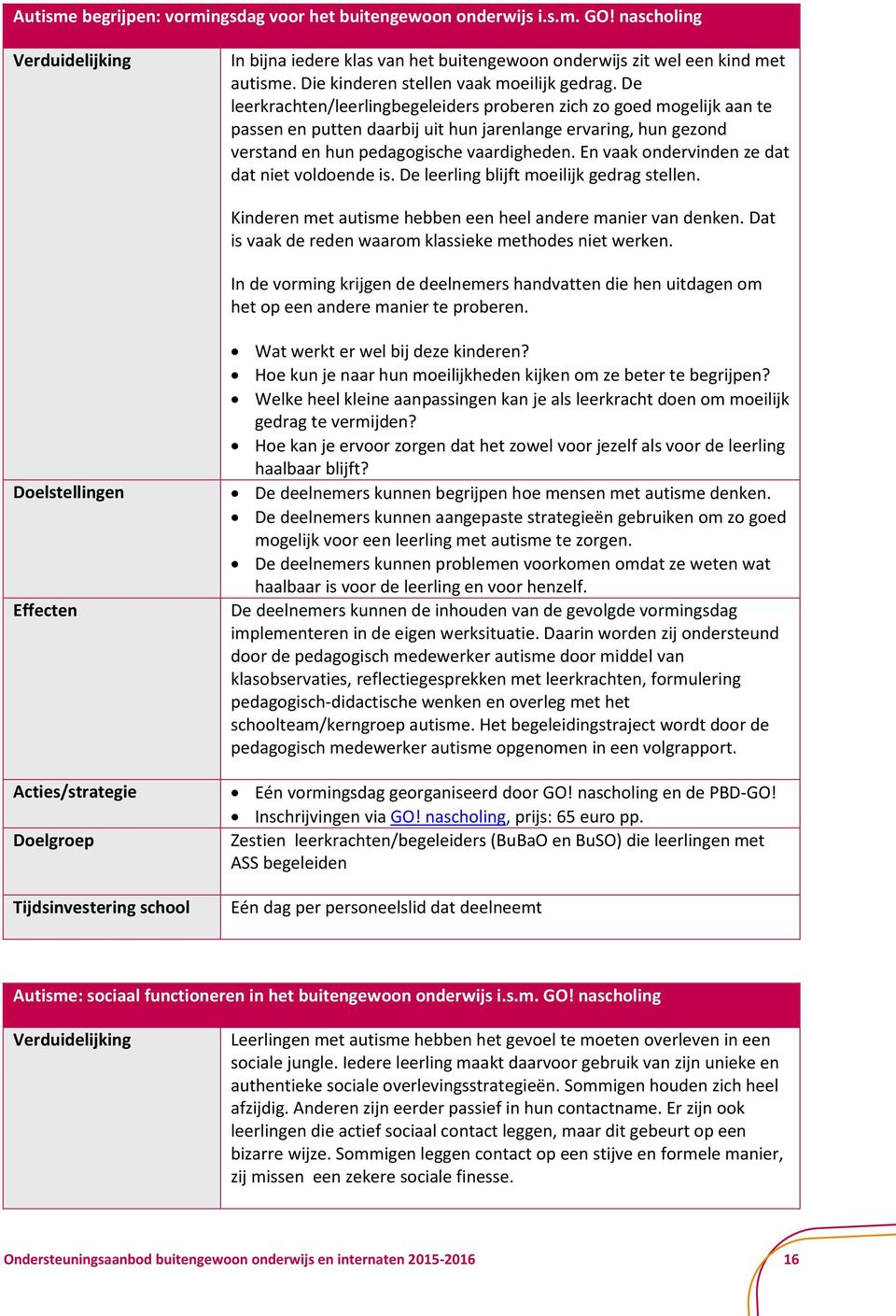 De leerkrachten/leerlingbegeleiders proberen zich zo goed mogelijk aan te passen en putten daarbij uit hun jarenlange ervaring, hun gezond verstand en hun pedagogische vaardigheden.